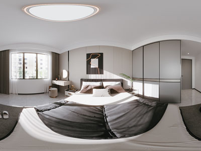 现代全景卧室