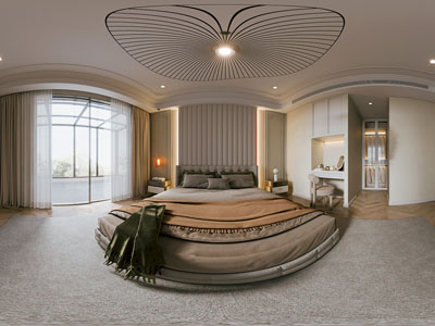 现代全景卧室