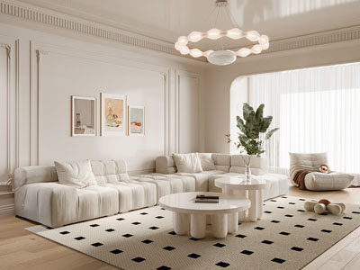 法式奶油风客厅