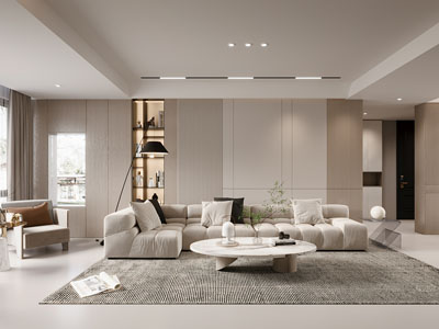 现代奶油风客厅