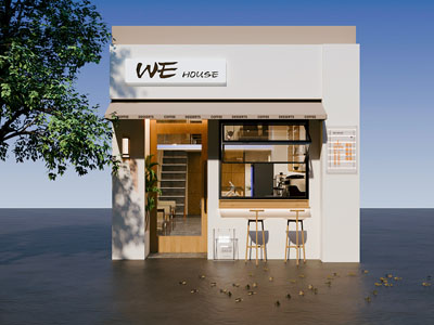 现代咖啡馆 咖啡厅门头