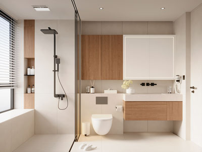 现代奶油风卫浴间 洗手间