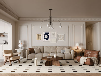 法式奶油风客厅