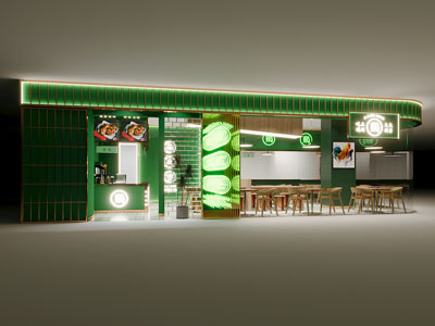 现代饭店餐馆门头