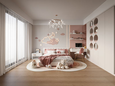 现代轻奢卧室 儿童房 公主房 女儿房