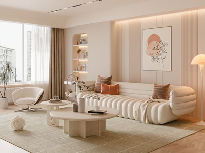 现代奶油风客厅