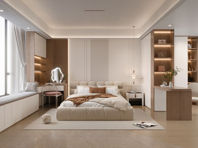 现代奶油风卧室