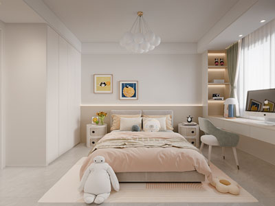 现代奶油风卧室 儿童房 公主房