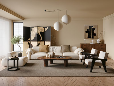 侘寂风中古风客厅