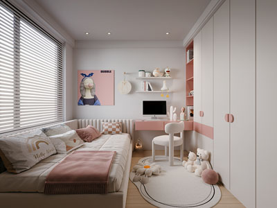 现代榻榻米卧室 儿童房 女儿房 公主房