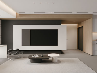 现代客厅电视背景墙3d模型 现代客厅电视背景墙