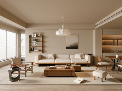 侘寂风中古风客厅餐厅