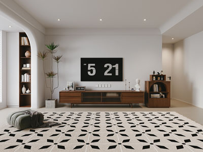 中古风电视背景墙3d模型 中古风电视背景墙