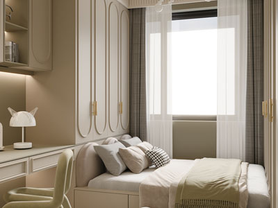 法式奶油风榻榻米卧室