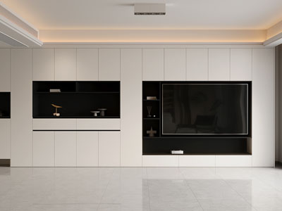 现代客厅电视背景墙3d模型 现代客厅电视背景墙