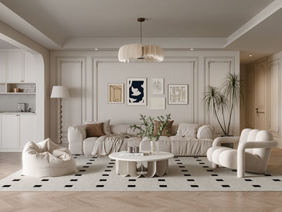 法式奶油风客厅