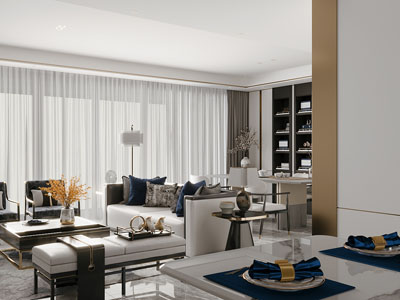 新中式客厅餐厅