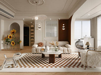 法式奶油风客厅