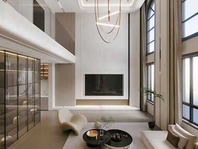现代别墅挑高客厅