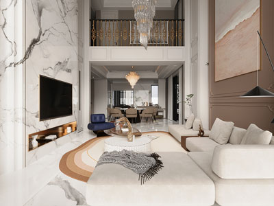 现代别墅挑高客厅