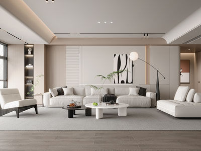 现代奶油风客厅