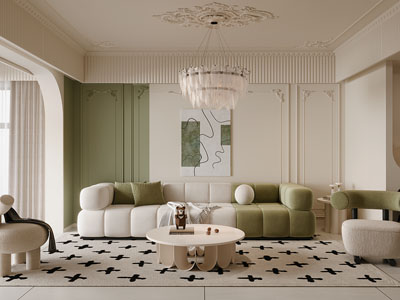 法式奶油风客厅