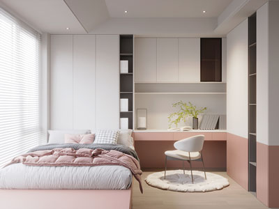 现代榻榻米卧室 儿童房 公主房 女儿房