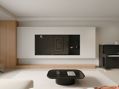 现代客厅电视背景墙3d模型 现代客厅电视背景墙