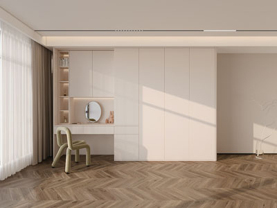 现代带梳妆台的衣柜3d模型 现代带梳妆台的衣柜