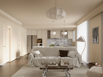 现代奶油风客厅