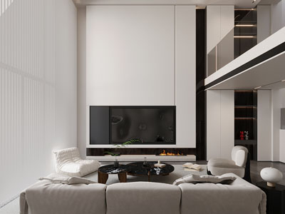 现代别墅挑高客厅