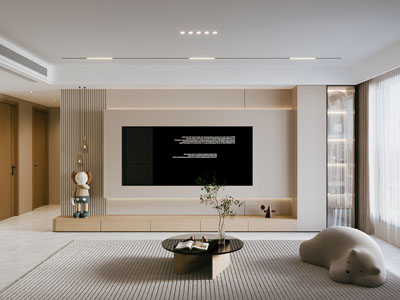 现代客厅电视背景墙3d模型 现代客厅电视背景墙