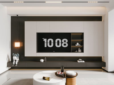 现代客厅电视背景墙3d模型 现代客厅电视背景墙