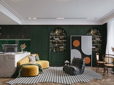 法式中古风客厅餐厅