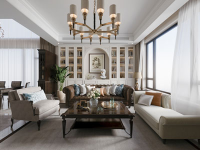 美式客厅餐厅