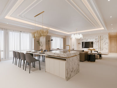 现代轻奢客厅餐厅