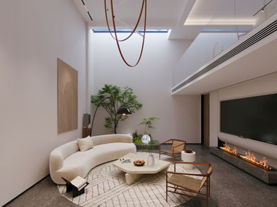 现代别墅挑高客厅