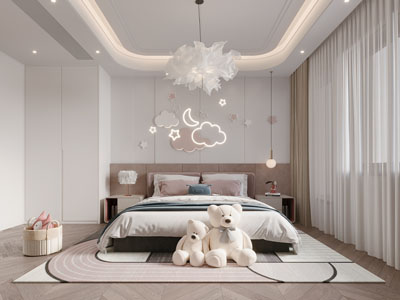 现代卧室 儿童房 女儿房 公主房