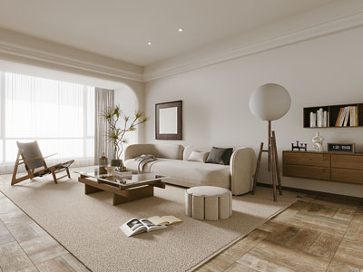 侘寂风奶油风客厅