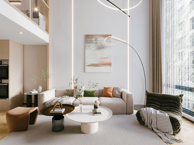 现代别墅挑高客厅