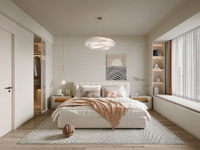 现代奶油风卧室