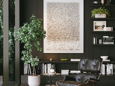 现代休闲椅子 墙面书柜