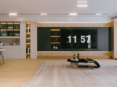 现代客厅电视背景墙3d模型 现代客厅电视背景墙