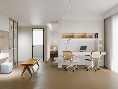 现代奶油风书房