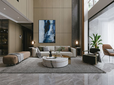 现代别墅挑高客厅