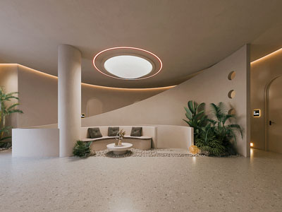 侘寂风大堂接待区