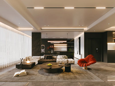 现代客厅餐厅