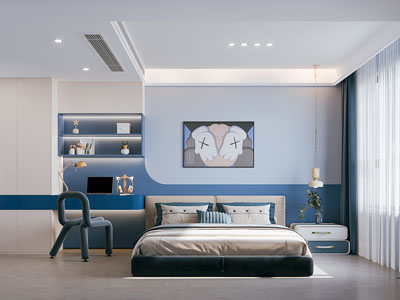 现代卧室 男孩房 儿童房