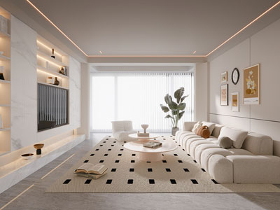 现代奶油风客厅