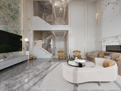 现代别墅挑高客厅